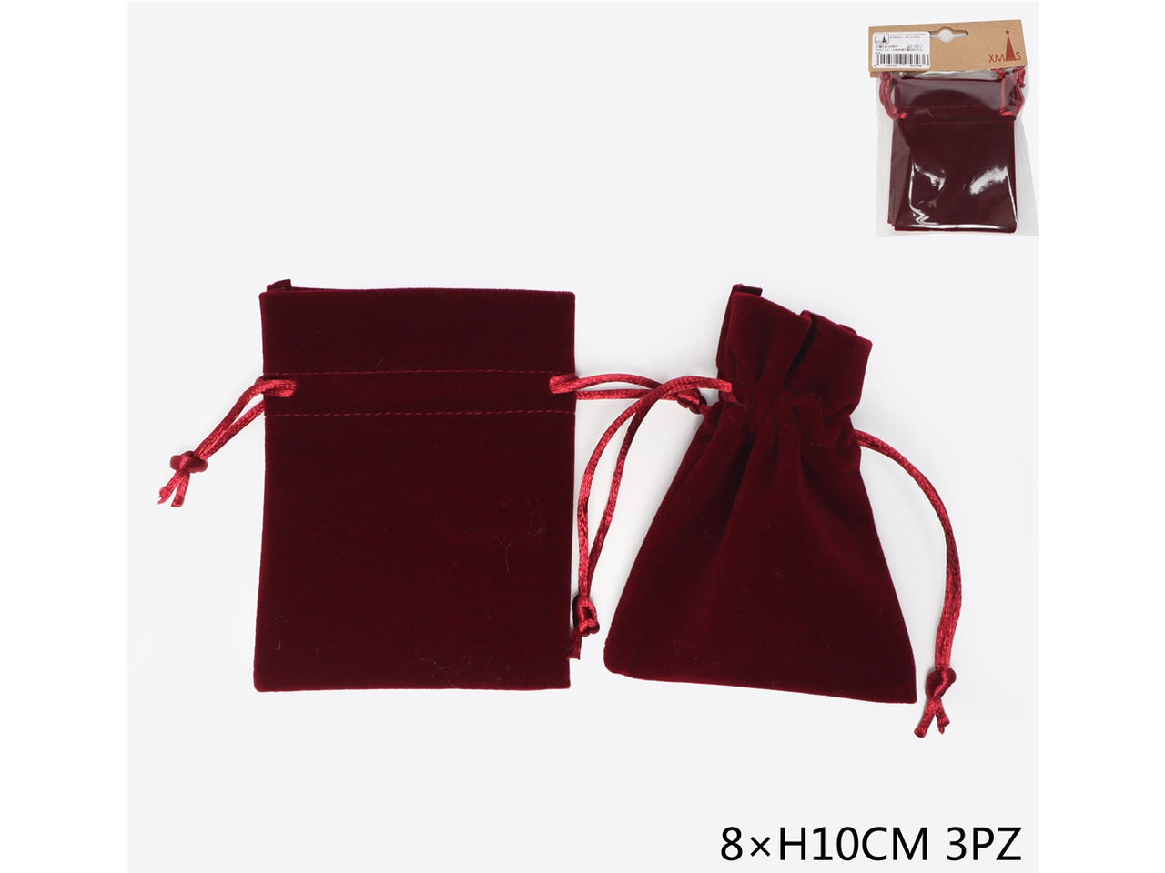 Sacchetto bordeaux 8x10cm
