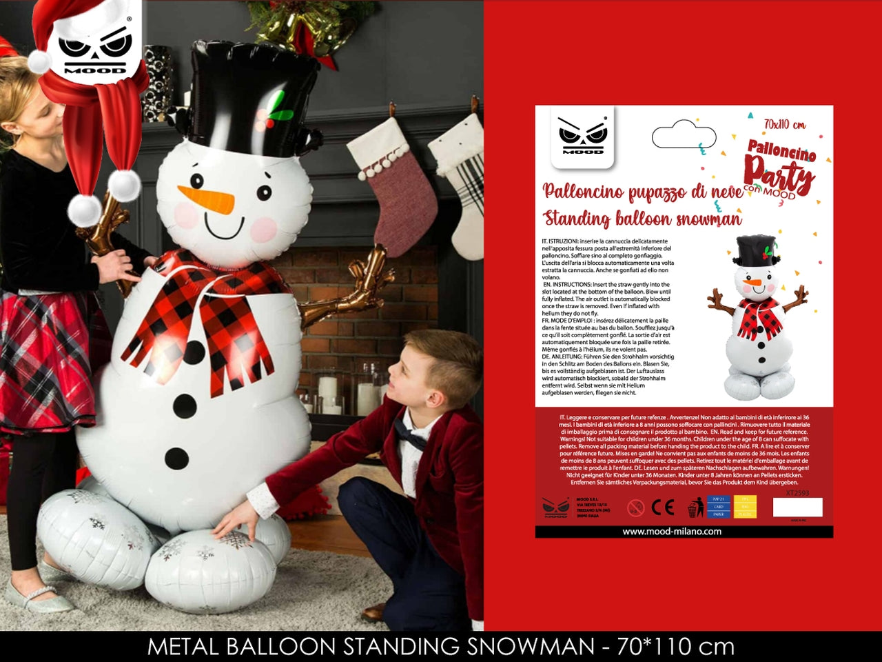 Palloncino pupazzo di neve 110cm