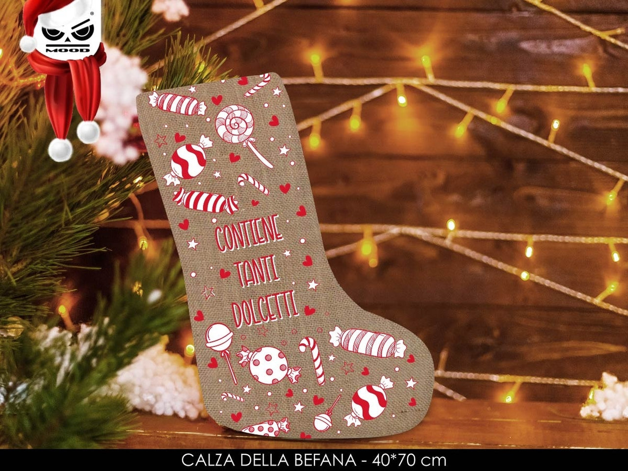 Calza befana xxl decorata