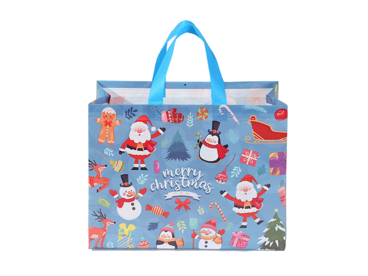 Shopper natalizia in tessuto plastificato riutilizzabile