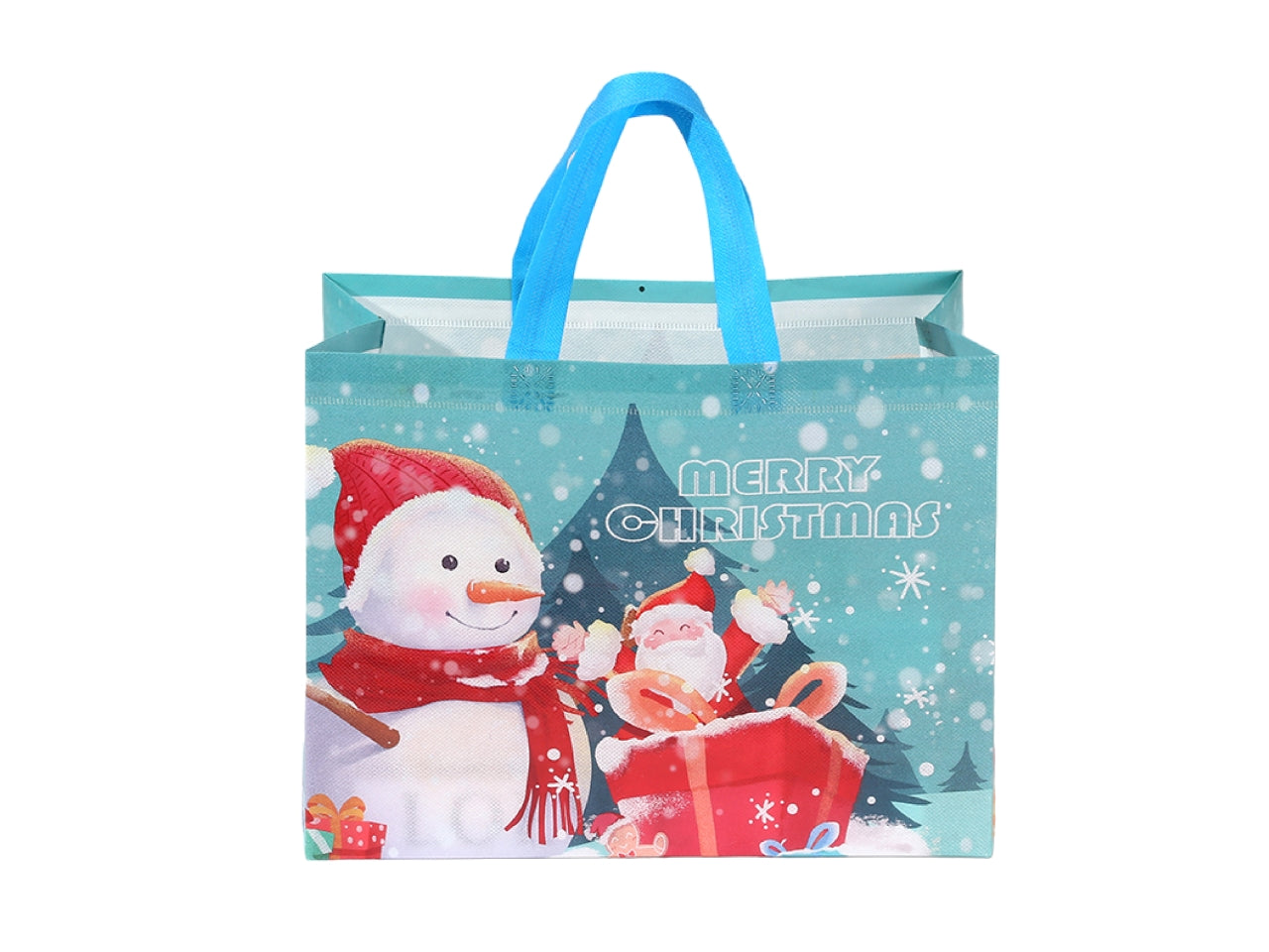 Shopper natalizia in tessuto plastificato riutilizzabile
