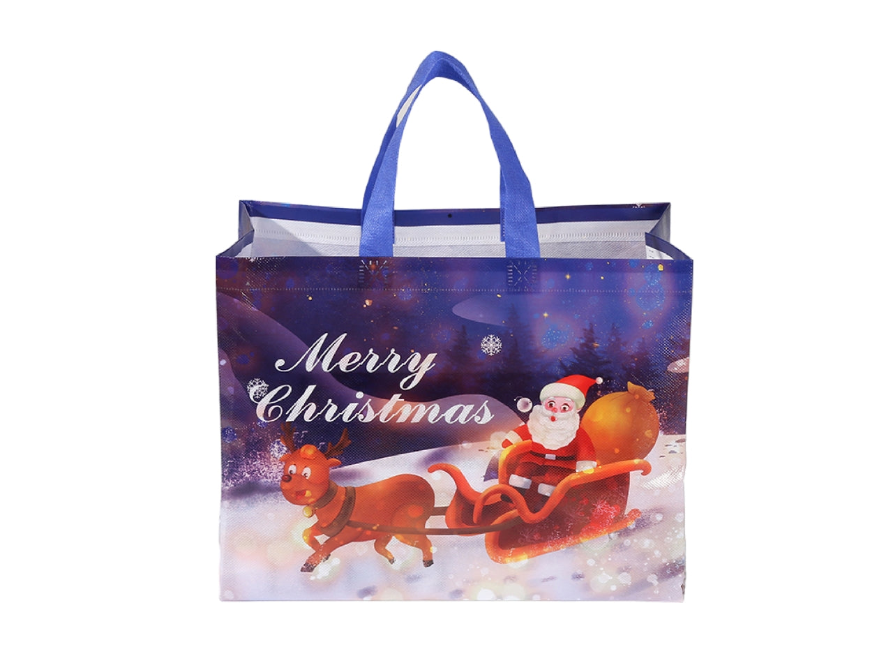 Shopper natalizia in tessuto plastificato riutilizzabile