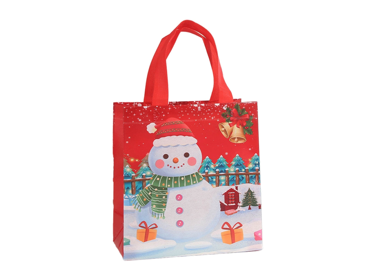 Shopper natalizia in tessuto plastificato riutilizzabile