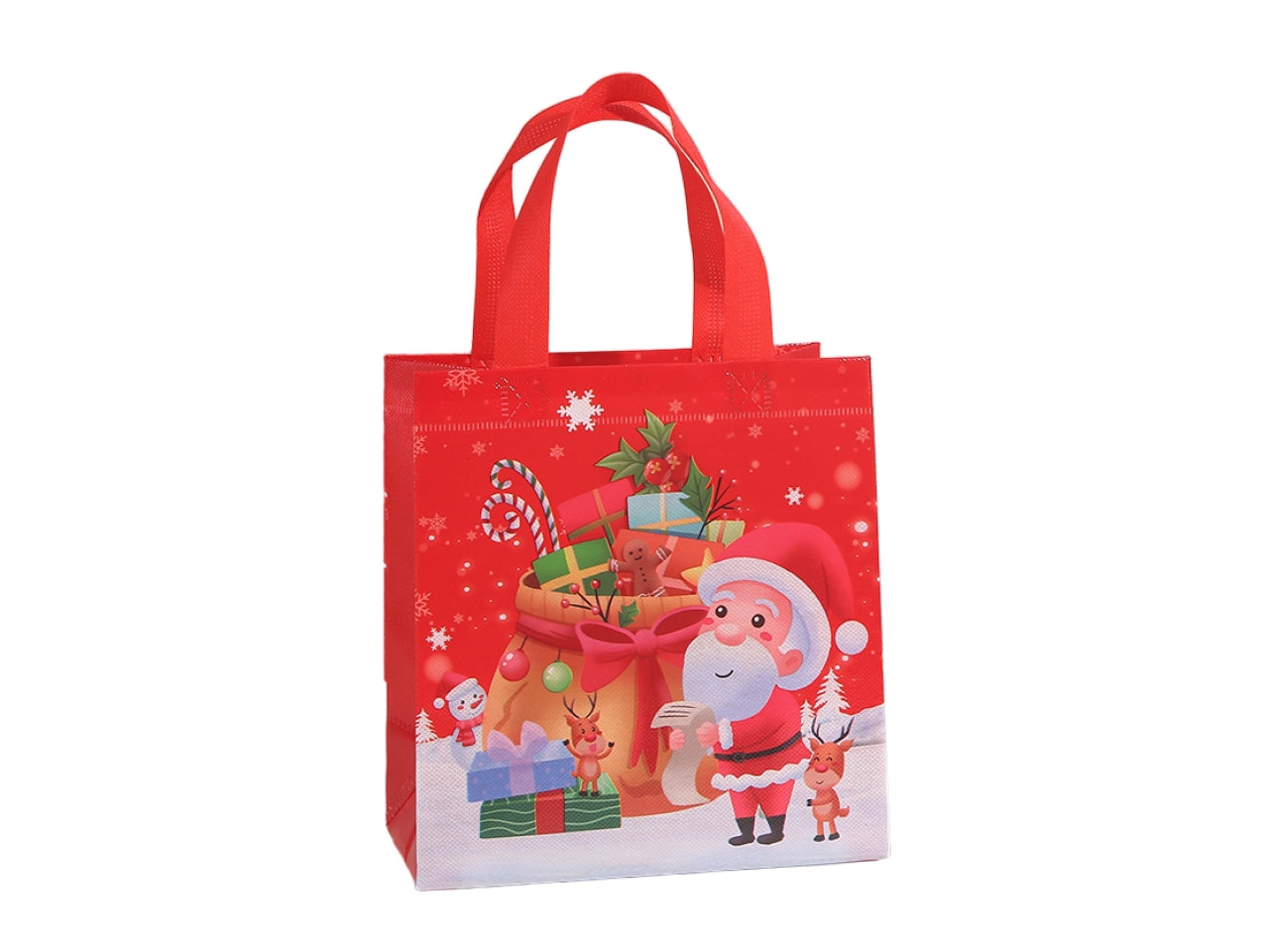 Shopper natalizia in tessuto plastificato riutilizzabile