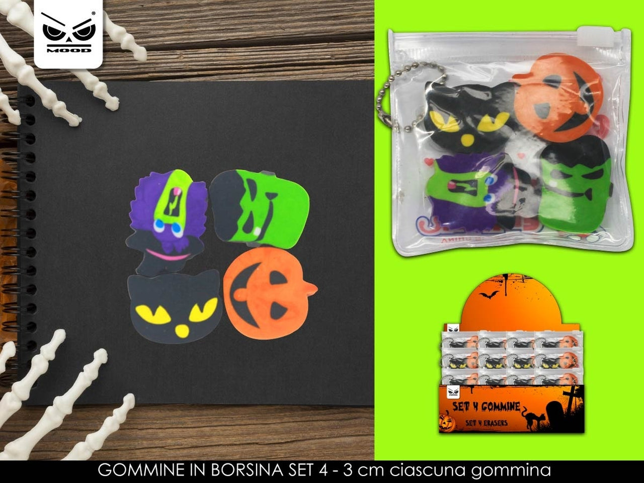 Gommine halloween in bustina da 4 pezzi
