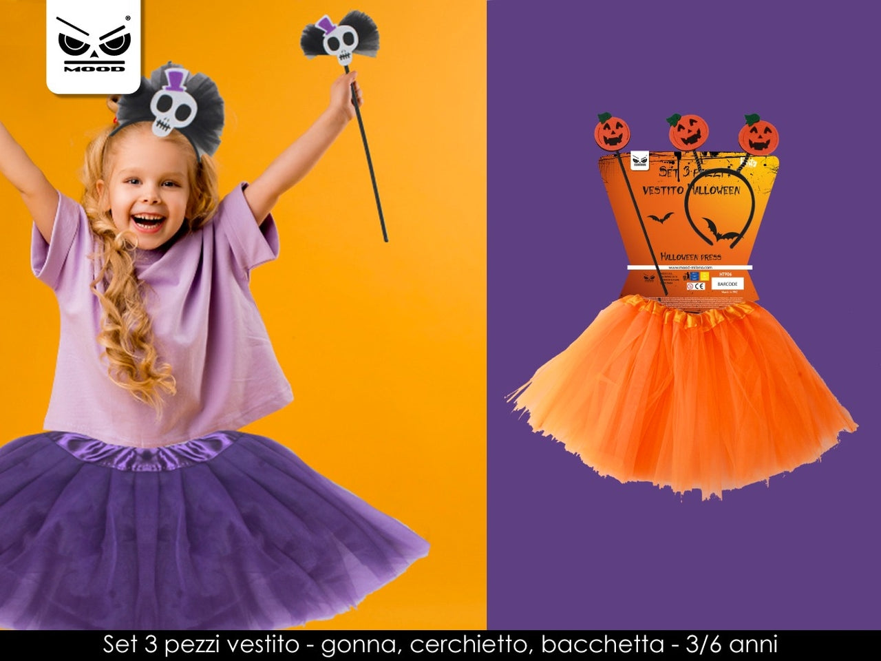Vestito halloween 3 pezzi