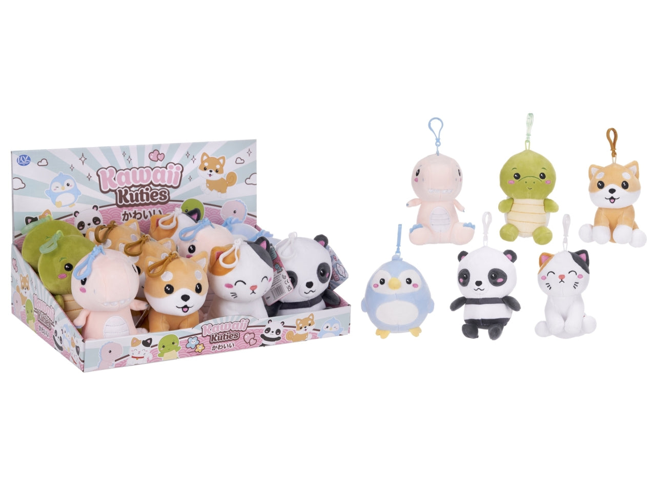 Kawaii kuties peluche 13cm super squishy gift con bag-clip in 6 assortimenti