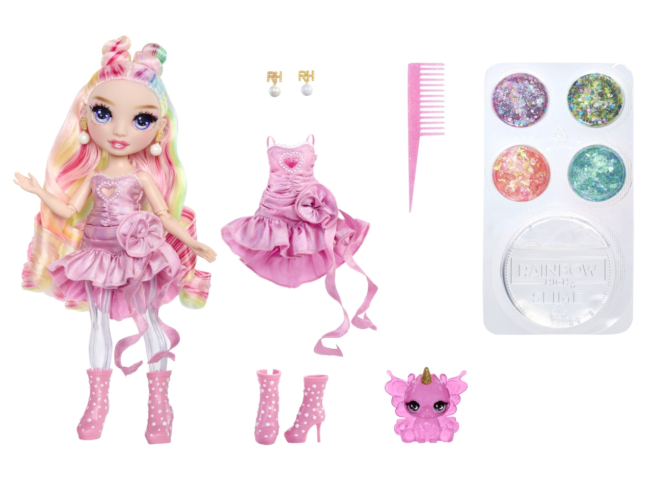 Rainbow high rainbow shimmers with slime fashion doll Bella pink