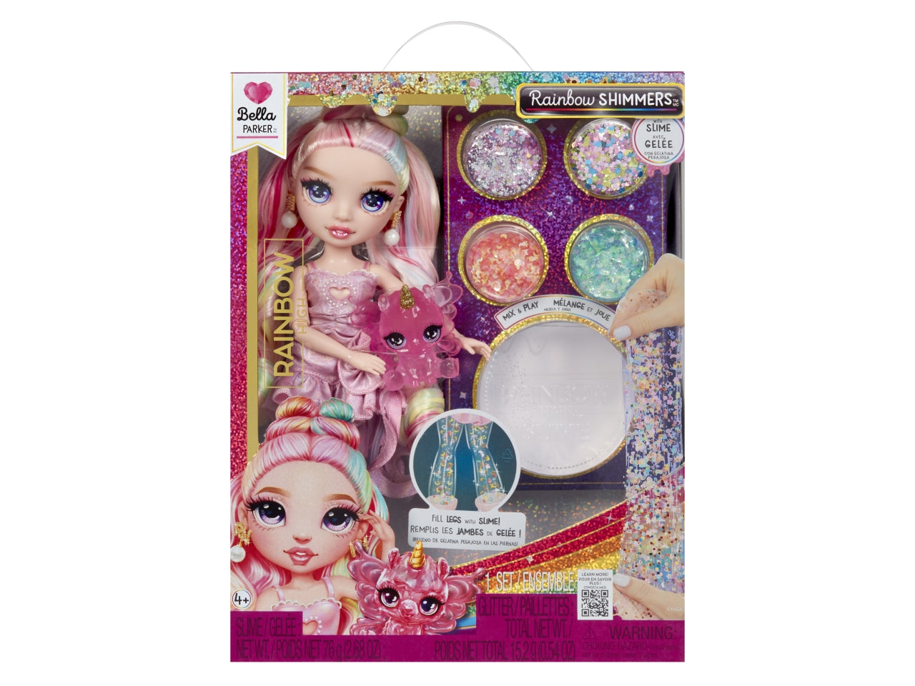 Rainbow high rainbow shimmers with slime fashion doll Bella pink