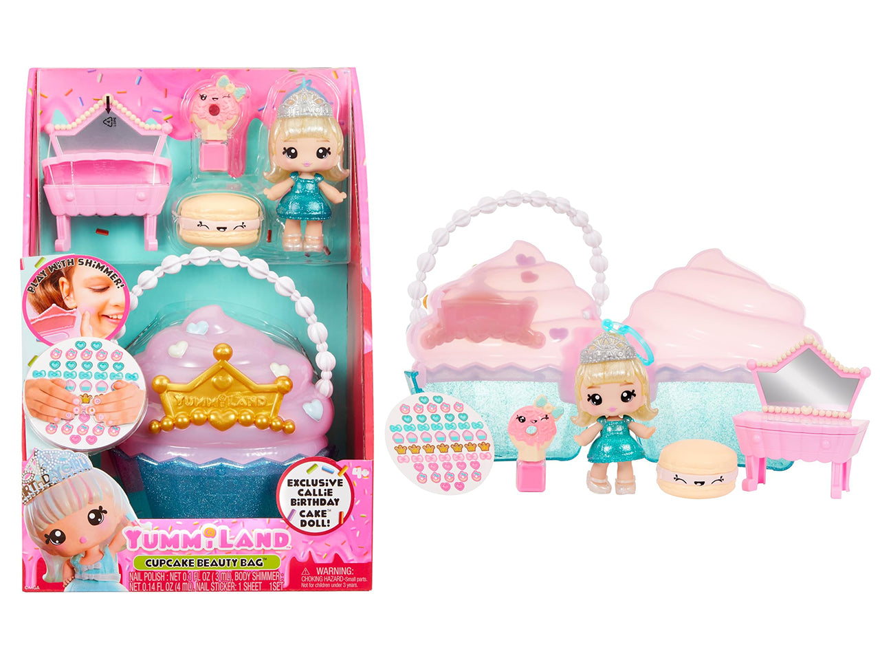 Yummiland beauty bag playset lip gloss doll cupcake beauty bag