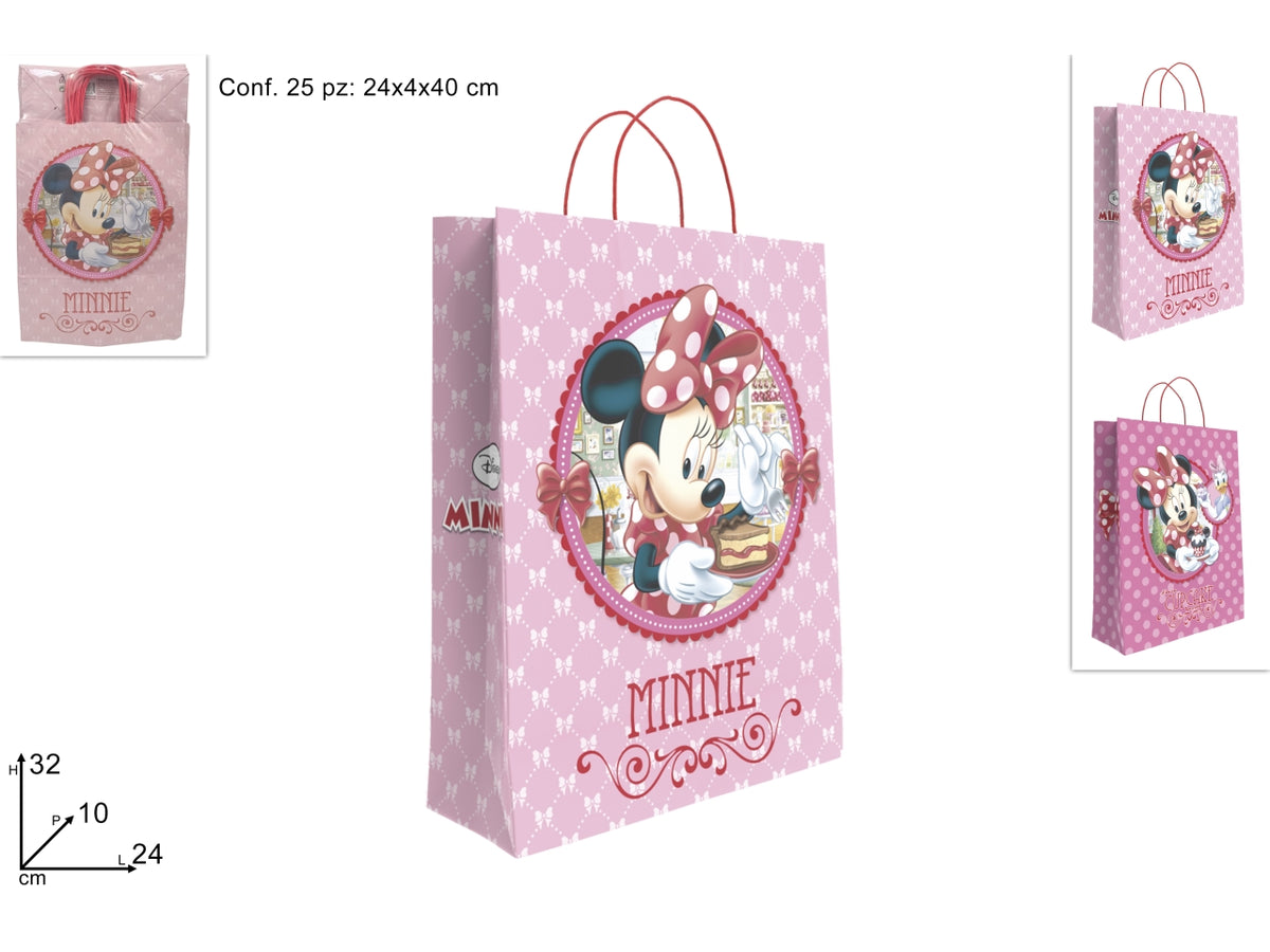 Busta regalo 24x10x32cm minnie in 2 assortimenti