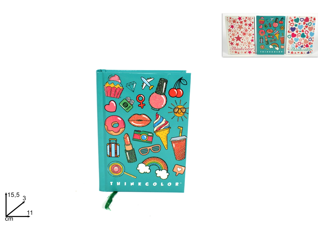 Diario scolastico linea glitter in 3 assortimenti