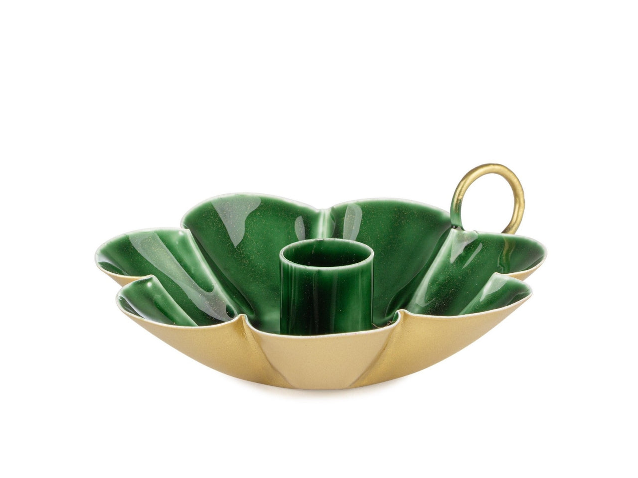 Portacandela 1posto kristel 4cm verde
