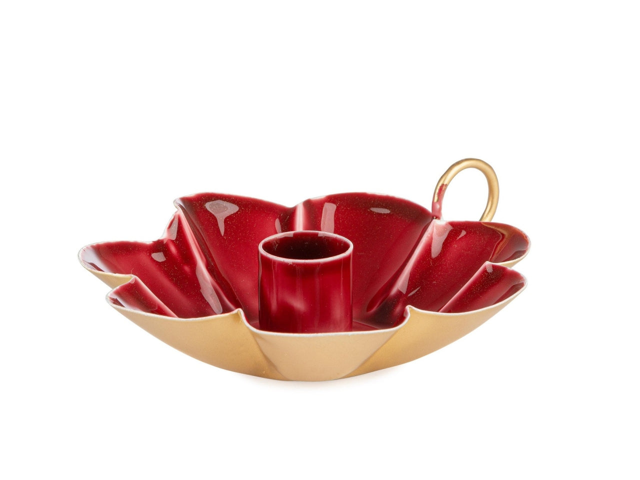 Portacandela 1posto kristel 4cm rosso