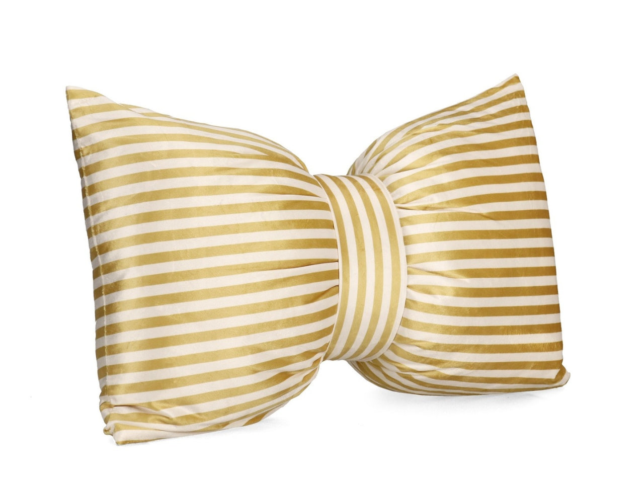 Cuscino athel fiocco a righe oro 60x40cm