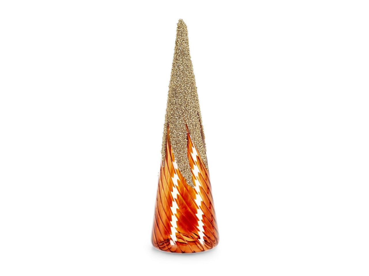 Albero cono in vetro 30cm vortex marrone