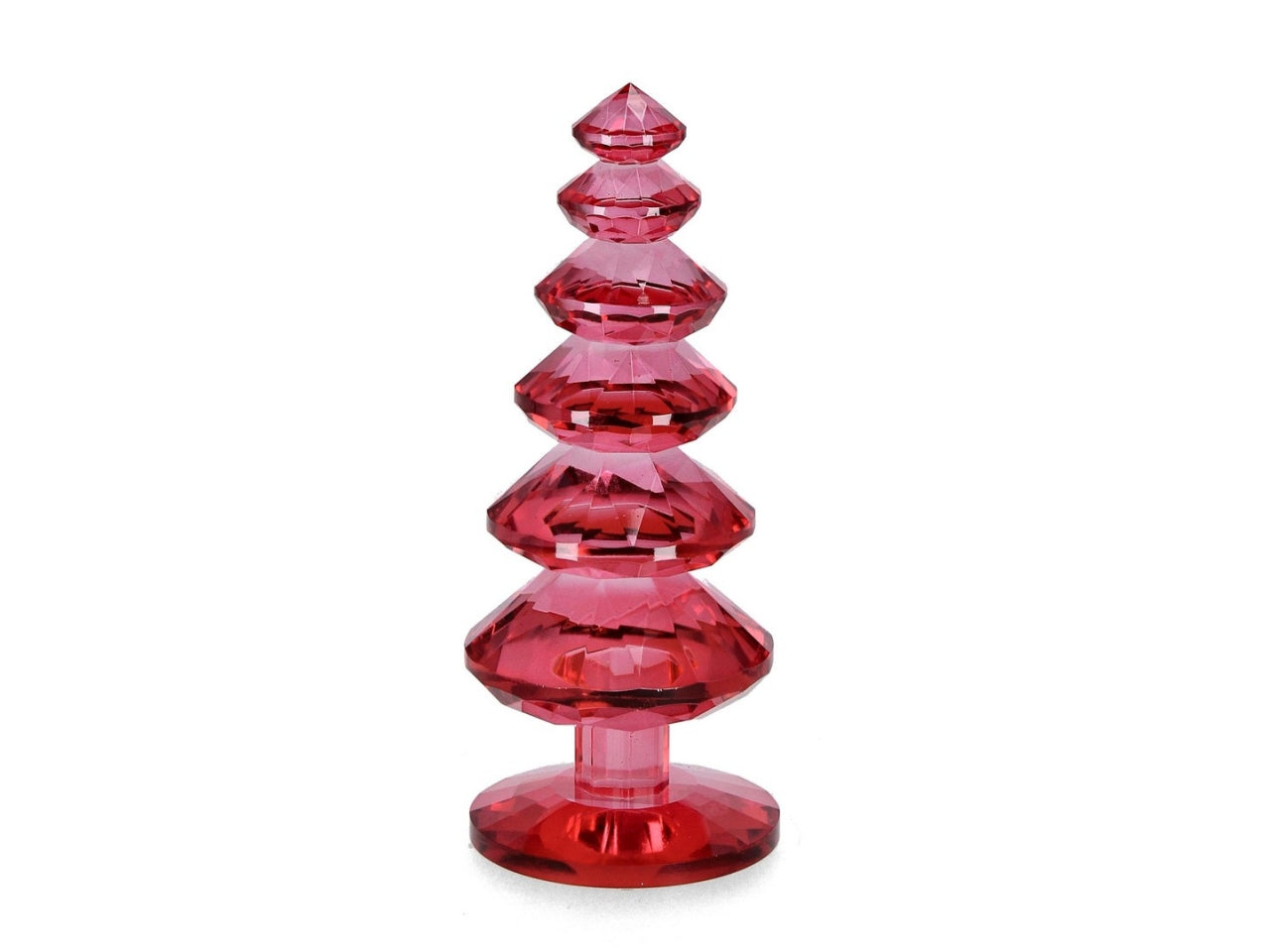 Albero pino in vetro 17cm eldrid rosso