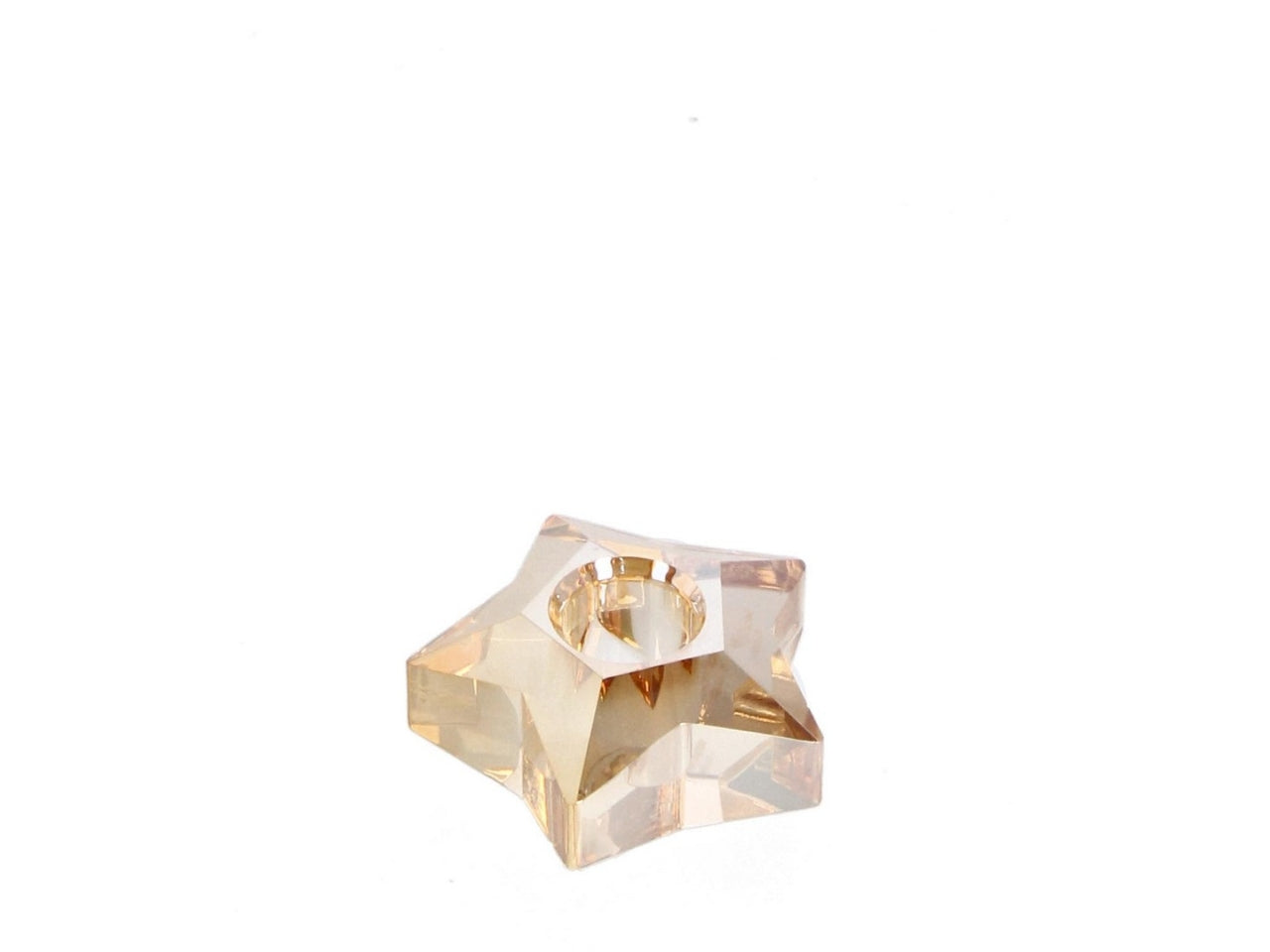 Portacandela stella in vetro7,5cm eldrid ambra