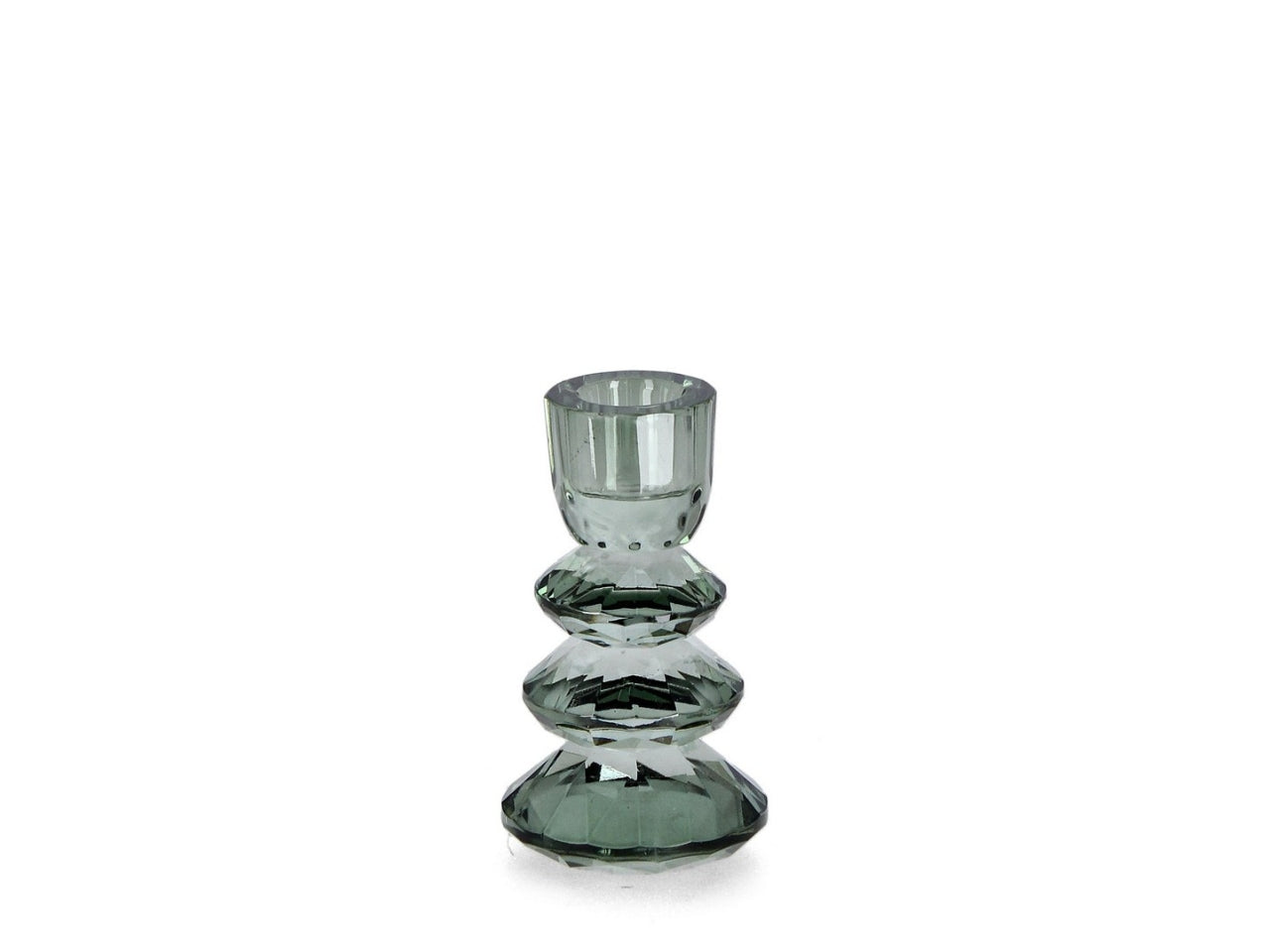 Portacandela in vetro 11cm 1posto eldrid verde