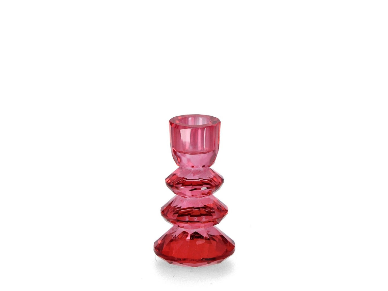 Portacandela in vetro 11cm 1posto eldrid rosso
