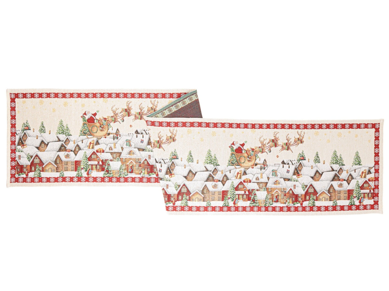 Runner 33x183cm lapland bianco con case
