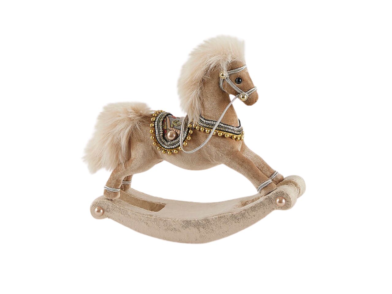 Cavallo a dondolo 29xh.26cm oro chiaro