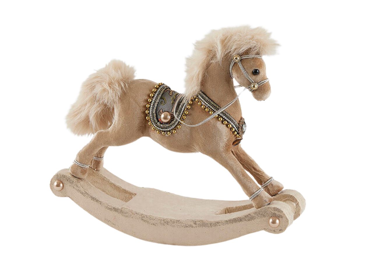 Cavallo a dondolo 40xh.35cm oro chiaro