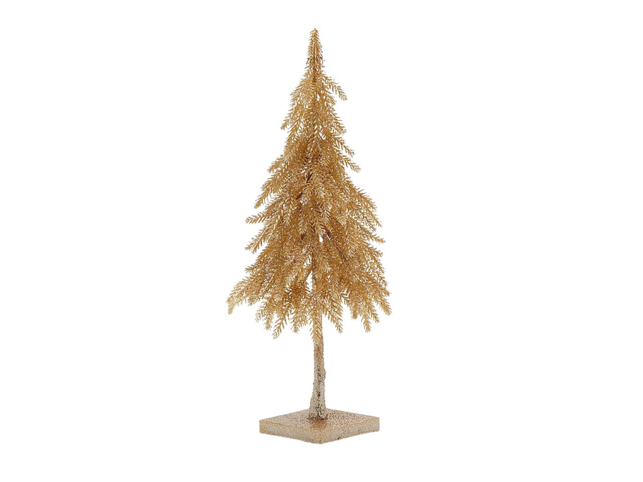 Albero 48cm pino glitter oro con base