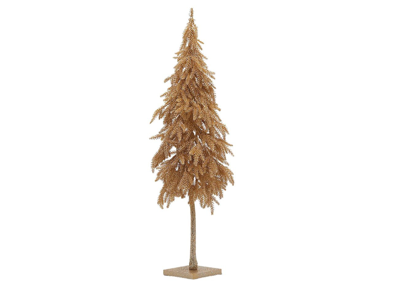 Albero 76cm pino glitter oro con base