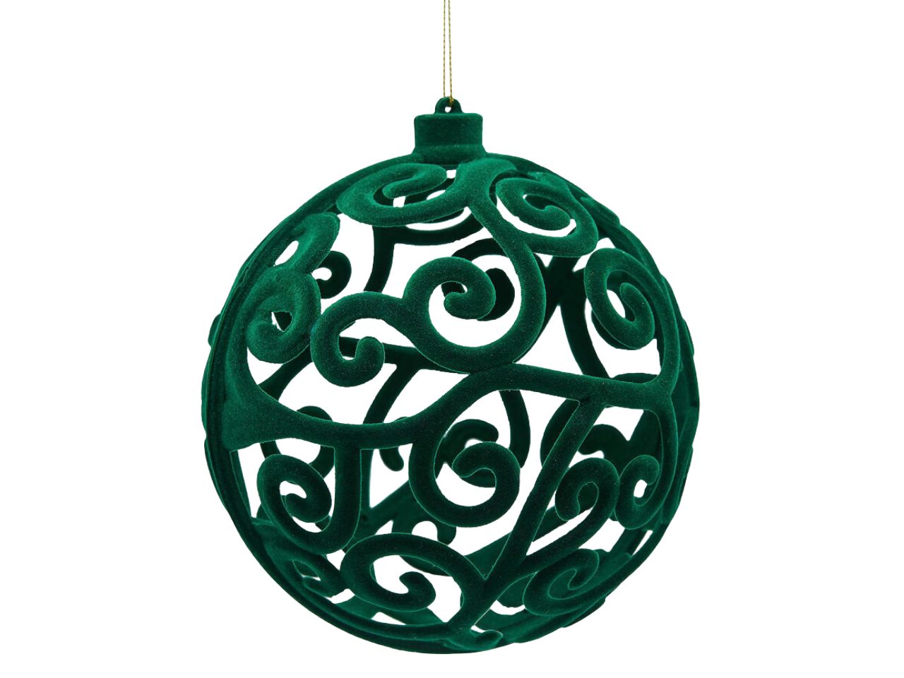 Palla 15cm velvet rintagliata verde