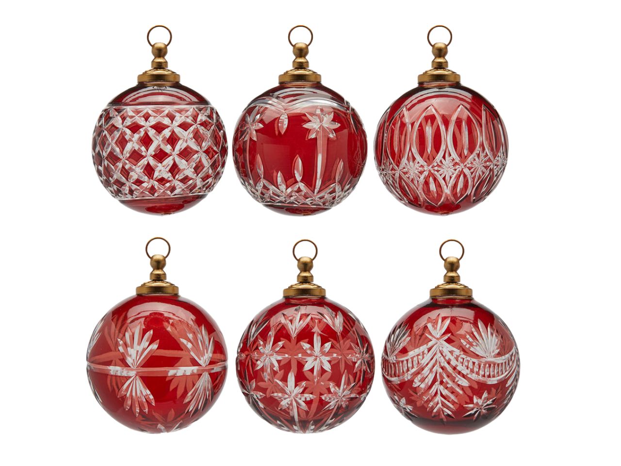Palla 10cm decorata rossa 6 fantasie assortite
