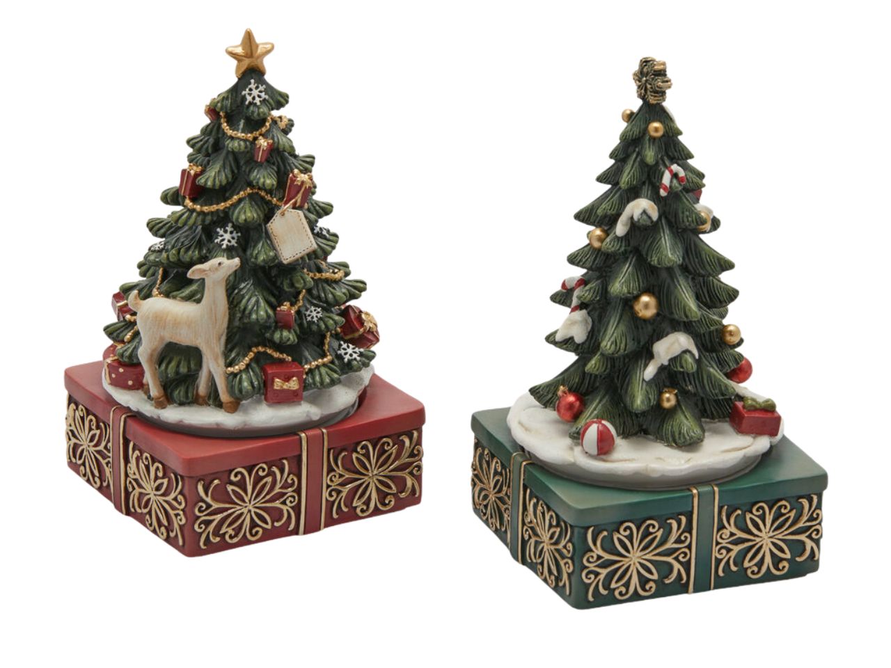Carillon albero con base regalo 11x11xh.19cm 2colori assortiti