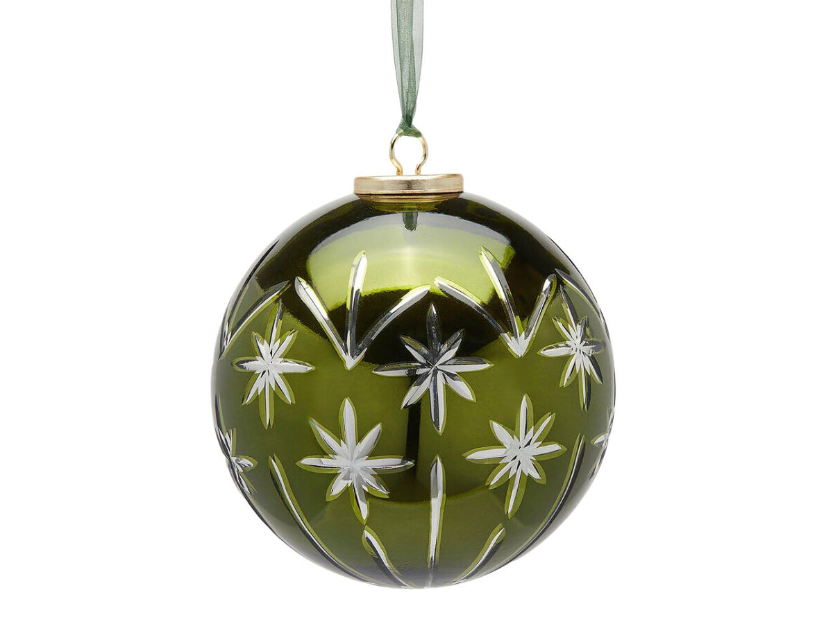 Palla 15cm con stelle verde