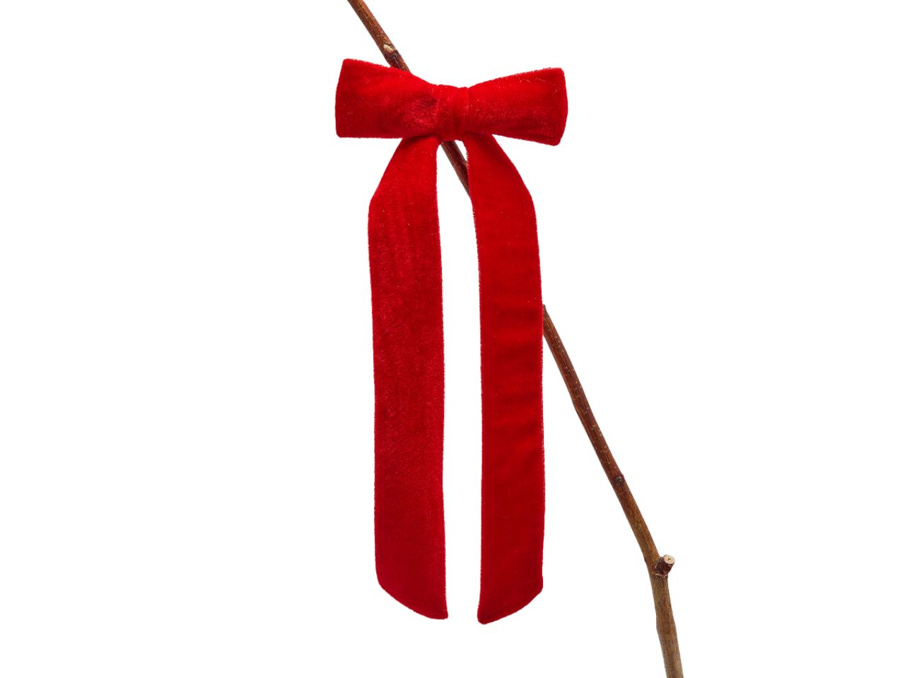 Fiocco velluto 13xh.50cm con clip rosso