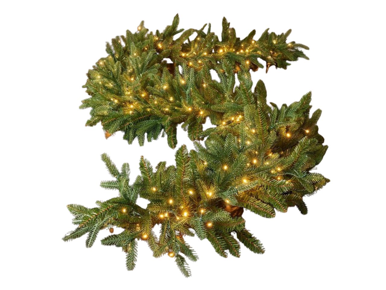Ghirlanda pino 270cm vered con 270 led bianco caldo prolungabile fino a 4 ghirlande