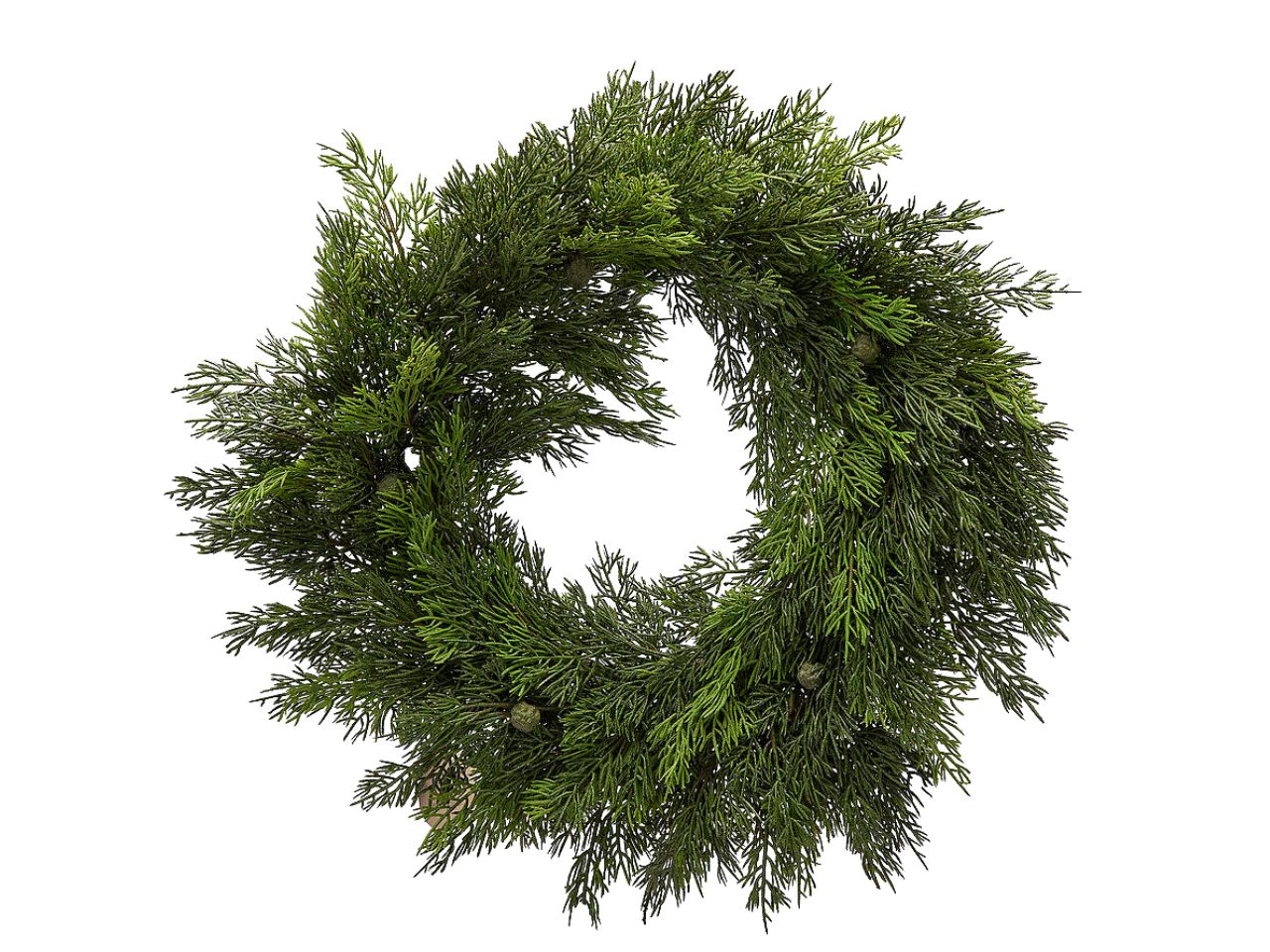 Corona pino 50cm con bacche verde