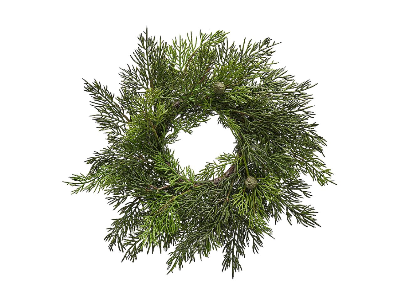 Corona pino 35cm con bacche verde