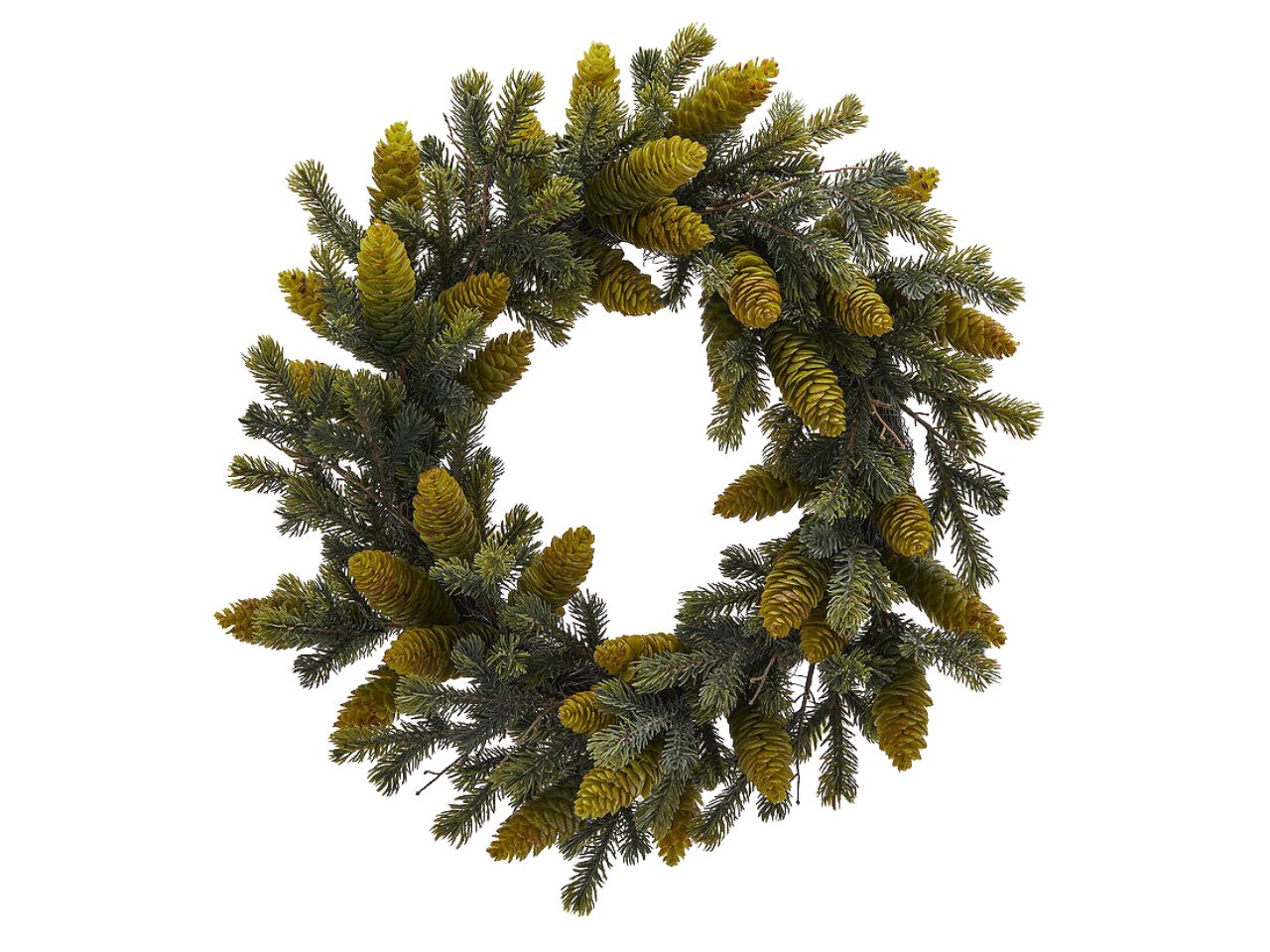 Corona pino 50cm con pigne verde
