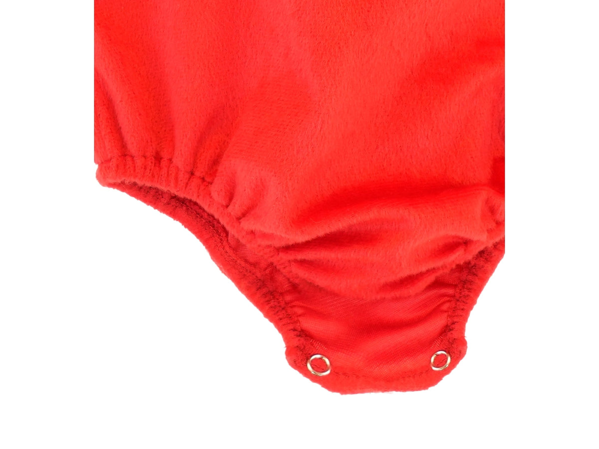 Costume diavolo peluche,tuta e copricapo taglia 1-2anni