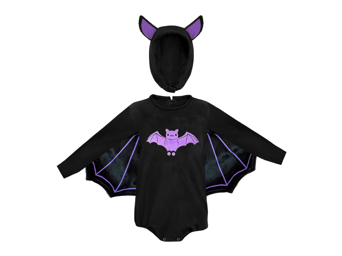 Costume pipistrello, tuta e copricapo taglia 1-2anni