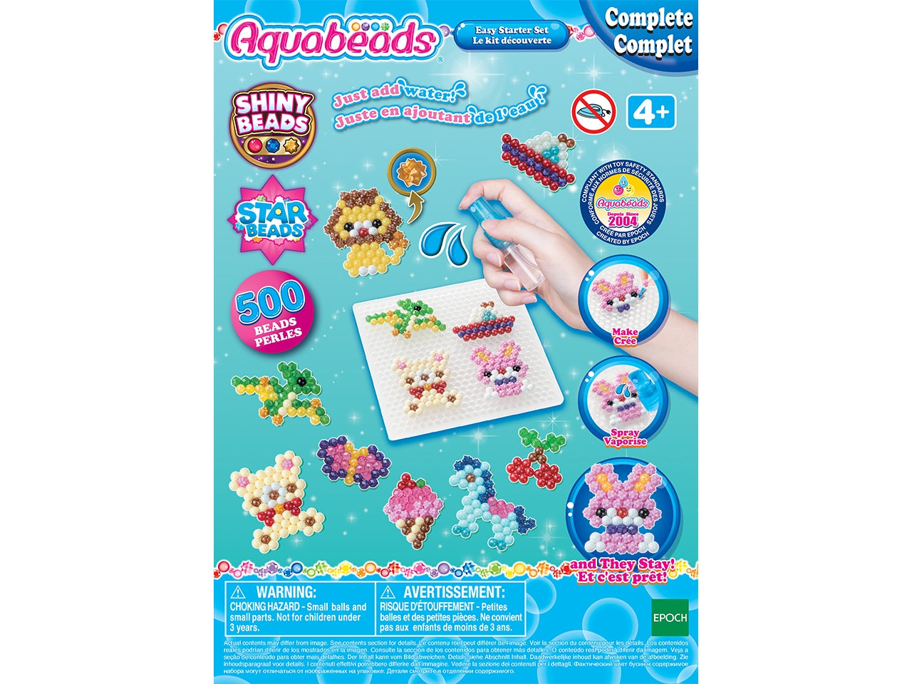Aquabeads set scintillante Disney Princess include perline, gioiello e star in vari colori, vassoio, spray, fogli modello