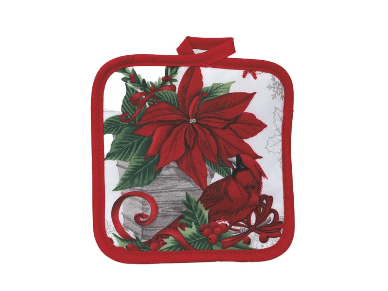 Presina 17x17cm con stella di natale rossa