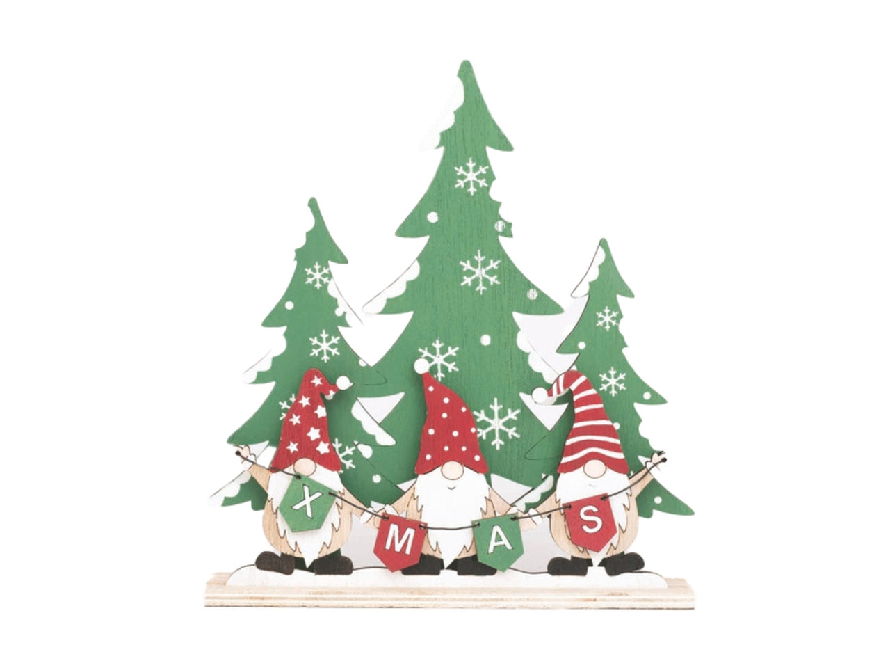 Alberi e gnomi 20xh.22cm con base legno