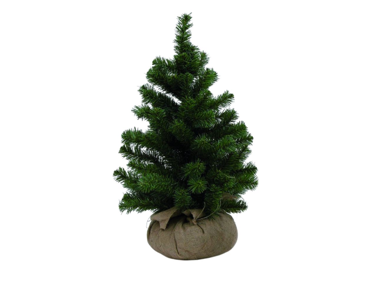 Albero 80cm verde, 110rami con base juta