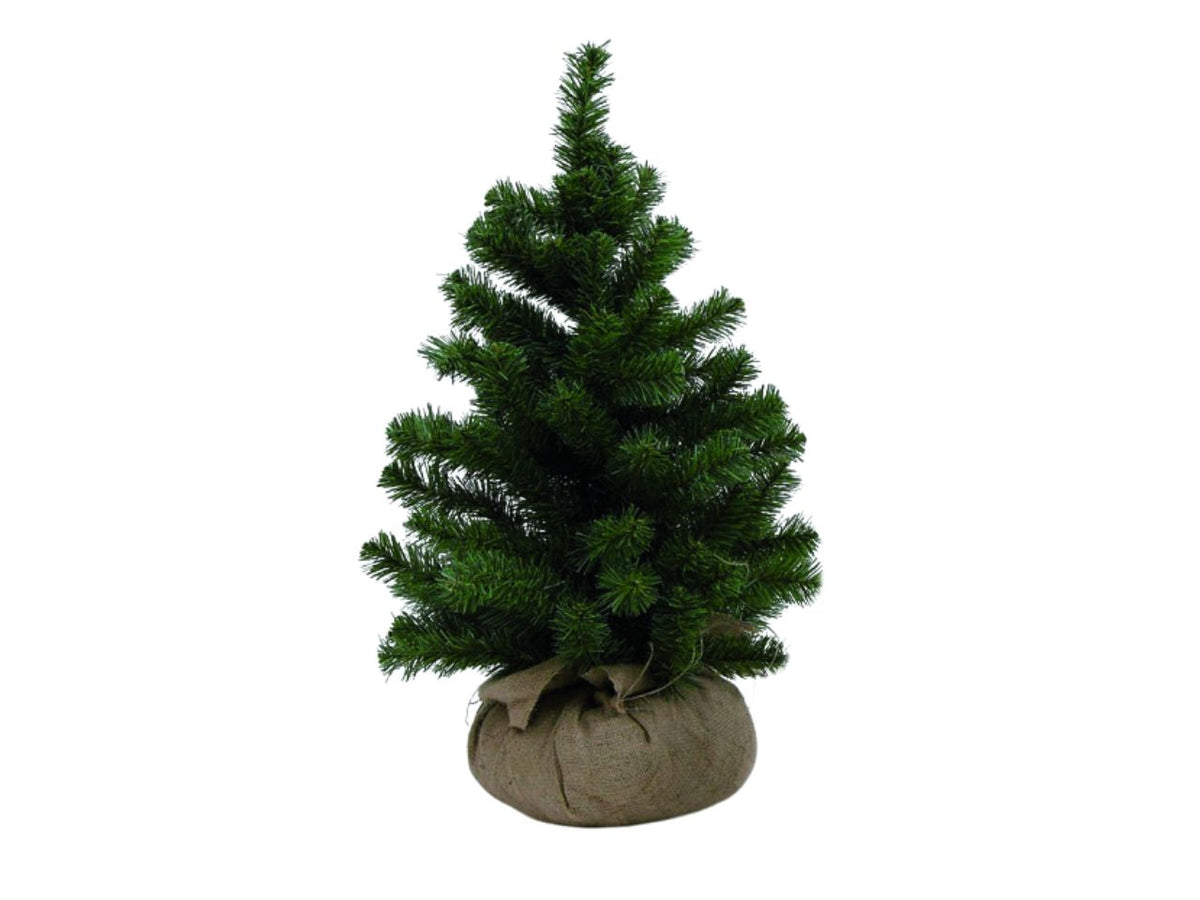 Albero di Natale 80cm verde, 110 rami con base in juta