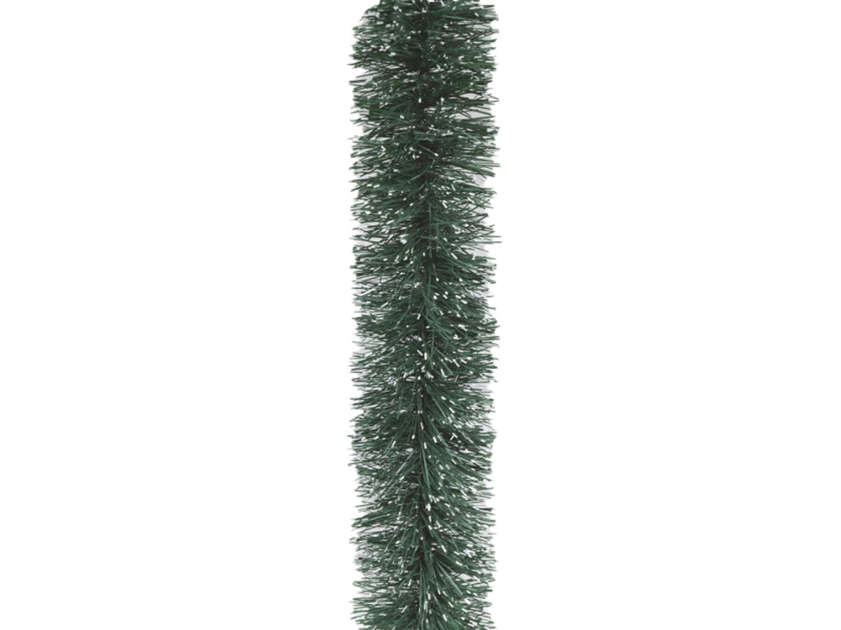 Filo decorativo natalizio 270cm diametro 12cm verde con punte bianche