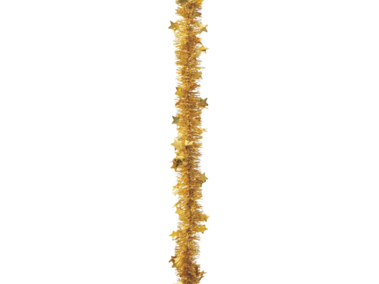 Filo decorativo 200cm diametro 6cm oro con stelle fustellate