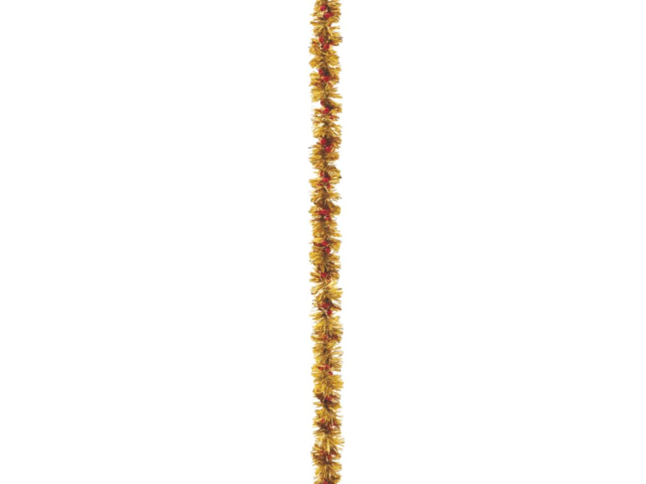 Filo decorativo 180cm diametro 4cm oro con collana rossa