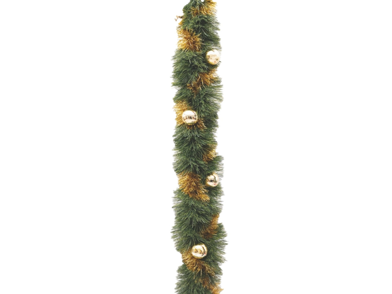 Filo decorativo 250cm diametro 20cm verde con filo sfere oro