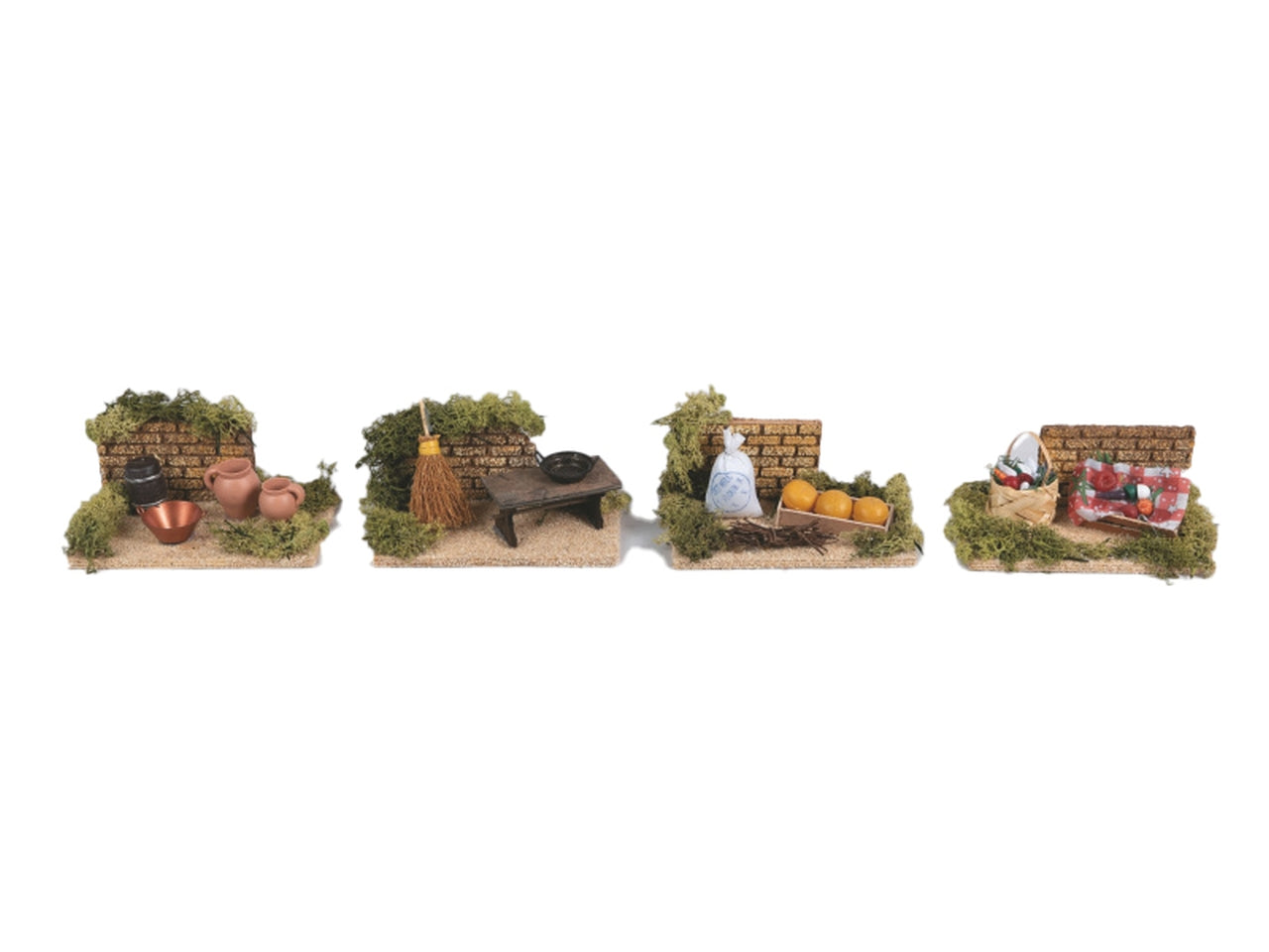 Accessorio per presepe scena cucina 9x15cm in 4 modelli assortiti